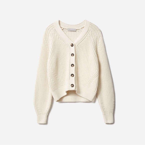 Everlane The Texture Cotton Cardigan – Cream (Size L) - Picture 10 of 12